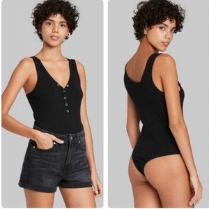 Target wild fable black button bodysuit